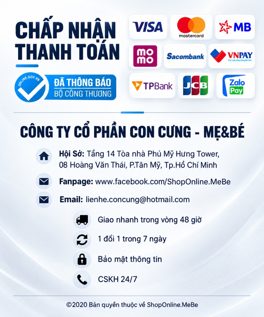 Chấp nhận thanh toán & Thông tin Con Cưng